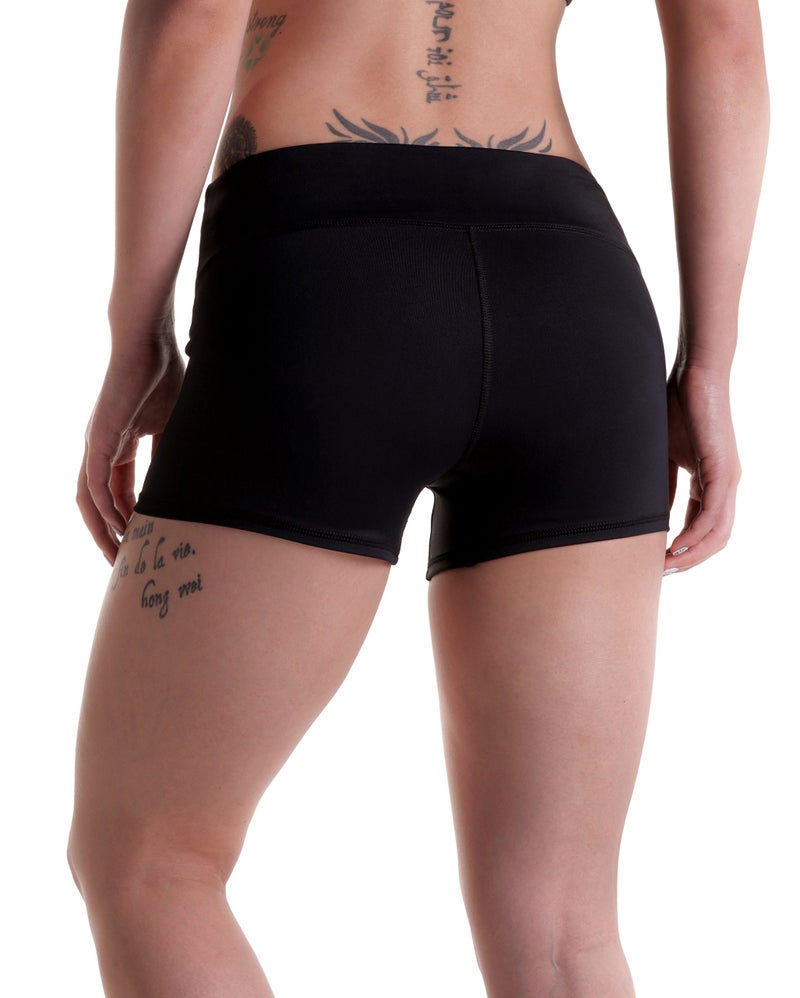 Tough Mode Women's 3" Athletic Workout Volleyball Running WOD Compression Shorts Black - Image 5